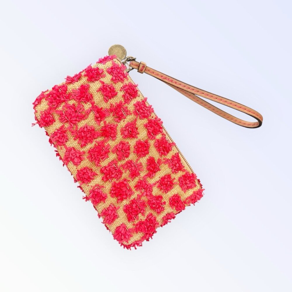 Live Love Loft Wristlet hot pink flowers starburst pattern bag small wallet